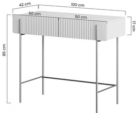 Masă de toaletă Malmi 100 cm - cașmir / picioare negre