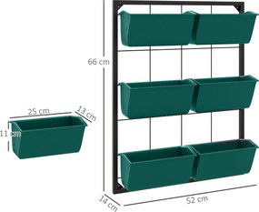 Outsunny Jardiniera de perete pe 3 nivele cu 6 ghivece pentru int | Aosom Romania