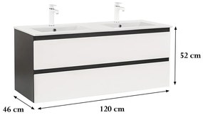 Dulap inferior Vario Forte 120 cu lavoar antracit-alb