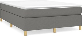 vidaXL Pat box spring cu saltea, gri închis, 140x190 cm, textil