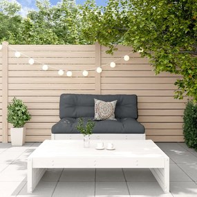3186621 vidaXL Set mobilier relaxare grădină, 2 piese, alb, lemn masiv de pin