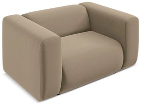 Fotoliu bej cu tapițerie din catifea Ekahi – Makamii