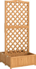 Outsunny Jardinieră cu grilaj din lemn pentru plante cățărătoare cu 2 cutii pliabile Base de Listones 73x70x170 cm Natural | Aosom Romania