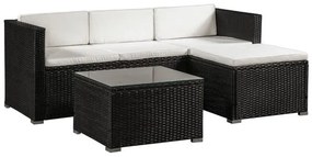 Juskys Set ratan de gradina Punta Cana L - perne negre/crem