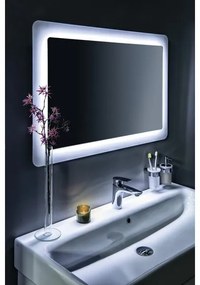 Dozator de perete pentru săpun Gedy PIRENEI 110 mm sticlă alburie/crom lucios