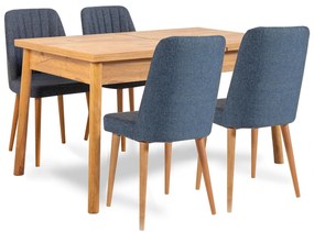 Set masă scaune Costareka (pentru persoane) (Pin atlantic + albastru marin). 1106422