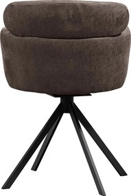 Scaun de dining maro închis cu cotiere tapițat Fenne – WOOOD