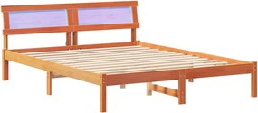vidaXL Cadru de pat Maroniu cerat 140 x 200 cm Lemn de pin masiv