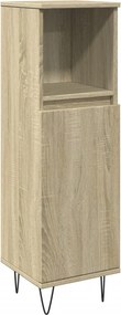 vidaXL Dulap de baie, stejar sonoma, 30x30x100 cm, lemn prelucrat