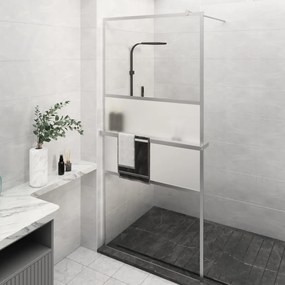 vidaXL Paravan duș walk-in cu raft crom 80x195 cm sticlă ESG/aluminiu