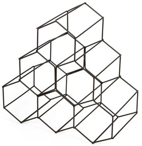 Suport metalic pentru sticle de vin Compactor, negru