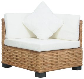 286279 vidaXL Canapea de colț cu perne, ratan natural