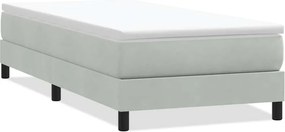 vidaXL Pat cu arcuri fără saltea gri deschis 90x210 cm catifea