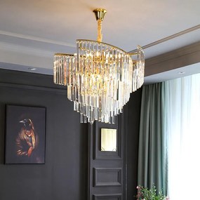 Candelabru Cristal, Elit's Page, 40cm , 5 x E27 Auriu