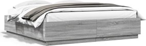 vidaXL Cadru de pat, gri sonoma, 180x200 cm, lemn prelucrat