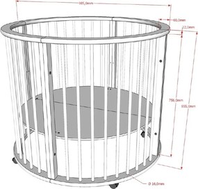 Țarc pentru copii alb din lemn de fag 90x90 cm Dino – Vipack