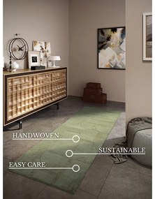 Covor tip traversă verde țesut manual din lână 80x250 cm Alexis – Villeroy&amp;Boch