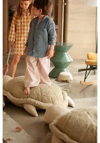 Fotoliu puf pentru copii verde/crem Mrs. Turtle – Lorena Canals