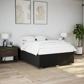 vidaXL Cadru de pat fără saltea, negru, 140x190 cm, textil