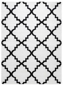 Covor Sketch - F343 cremă și negru marocani Trellis
