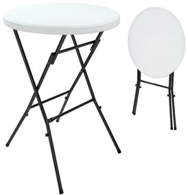 Casaria Masă de petrecere din plastic LYDA, Ø72x110cm, alb