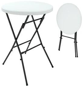 Casaria Masă de petrecere din plastic LYDA, Ø72x110cm, alb