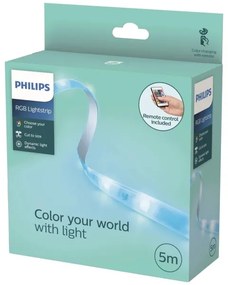 Philips - Bandă LED RGB reglabilă 5 m, 12 W, 230 V + telecomandă