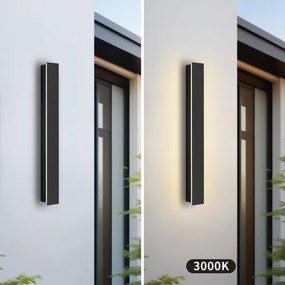 Brilagi - Aplica LED exterior LINEAR, 12W, 230V, 3000K, IP65, negru