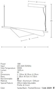 Lustra LED design modern Aide negru, bronz