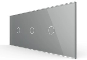 Intrerupator Simplu + Simplu + Simplu cu Touch LIVOLO cu Rama Din Sticla, Standard Italian, 6M