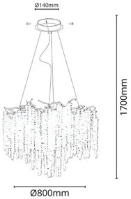 Lustră de cristal pe cablu 13xG9/40W/230V auriu