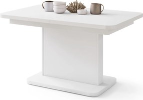 Mazzoni ASTON MINI-Z Alb Mat - MĂSUȚĂ DE CAFEA MODERNĂ EXTENSIBILĂ REGLABILĂ PE ÎNĂLȚIME MASĂ TRANSFORMABILĂ