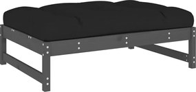 vidaXL Taburet de grădină, 120x80 cm, gri, lemn masiv de pin