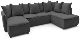 Colțar gri închis extensibil (cu colțar pe partea dreaptă) Leon – Bobochic Paris