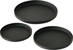 Suporturi de lumanari Mio, set 3 buc, mat negru