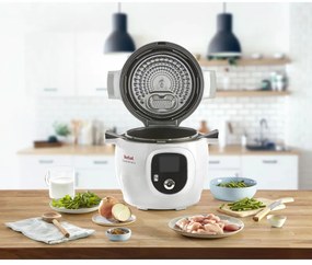 Multicooker Tefal CY851130 Cook4me, 1600 W, 6 L, 6 moduri de gătit, Pornire întârziată, Economisire căldură, Alb