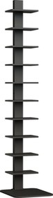 HOMCOM Bibliotecă Verticală înaltă cu 11 Rafturi, Bibliotecă Economisitoare de Spațiu Slim, Raft Industrial pentru Living, Dormitor, Birou, 34.5x41.5x163.5 cm, Negru | Aosom Romania