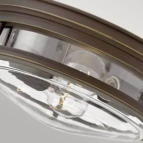 Quintiesse QN-HADRIAN-FS-OZ-CLEAR Plafonieră de tavan pentru exterior HADRIAN, 2 x E27, max. 40 W, 230 V, IP44, bronz