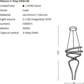 Lustra LED XXL casa scarii RIBANA 3-Step DIMM