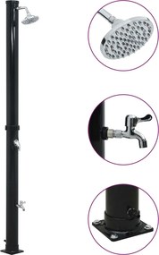 vidaXL Duș solar, negru, 220 cm, 20 L