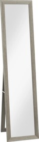 HOMCOM Oglindă Autoportantă Modernă, 37x157 cm, Oglindă de Perete și de Podea în Mărime Naturală cu Ramă din Lemn și Suport, pentru Dormitor, Living și Hol, Gri | Aosom Romania