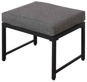 Set de mobilier de grădină din 5 piese, grup de ședere cu spătar reglabil, Negru+Gri