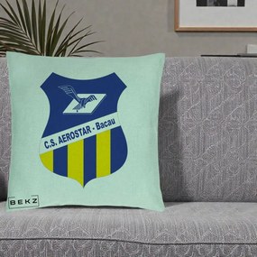 Perna Personalizata CS Aerostar Bacau Fotbal, 40x40 cm, Verde Menta, Husa Detasabila, Perna Inclusa, BEKZ®