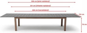 Masă extensibilă din aluminiu Avenberg VALHALLA negru/natural