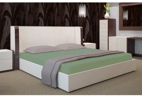 Lenjerie de pat din bumbac satinat verde-oliv Lăţime: 140 cm | Lungime: 200 cm