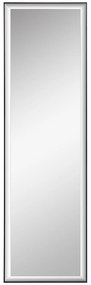 HOMCOM Oglindă de Perete dim. 120L x 35l cm - Film de Securitate Anti Explozie, Sistem de Atașare Inclus - Cadru Aliaj Aluminiu Negru | Aosom Romania