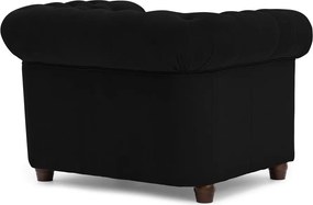 Fotoliu negru chesterfield cu tapițerie din catifea York Blik – Ropez