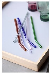 Paie de băut cu perie de curățare 4 buc. din sticlă – Lyngby Glas