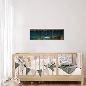 Tablou - Peisaj de munte (cu ceas) (90x30 cm)