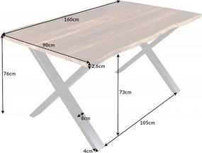 Masa design industrial Mammut X 160cm, salcam